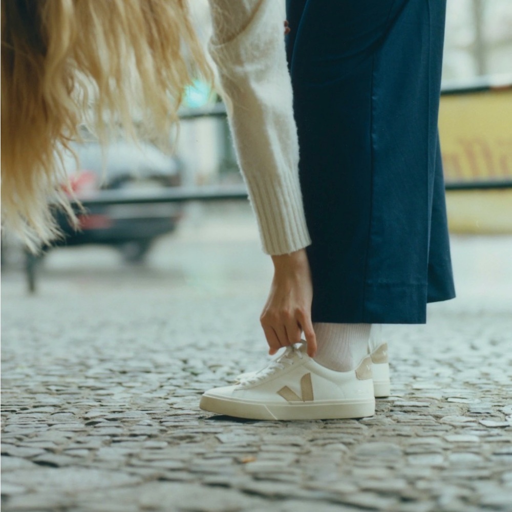 Veja White and Cream Sneakers